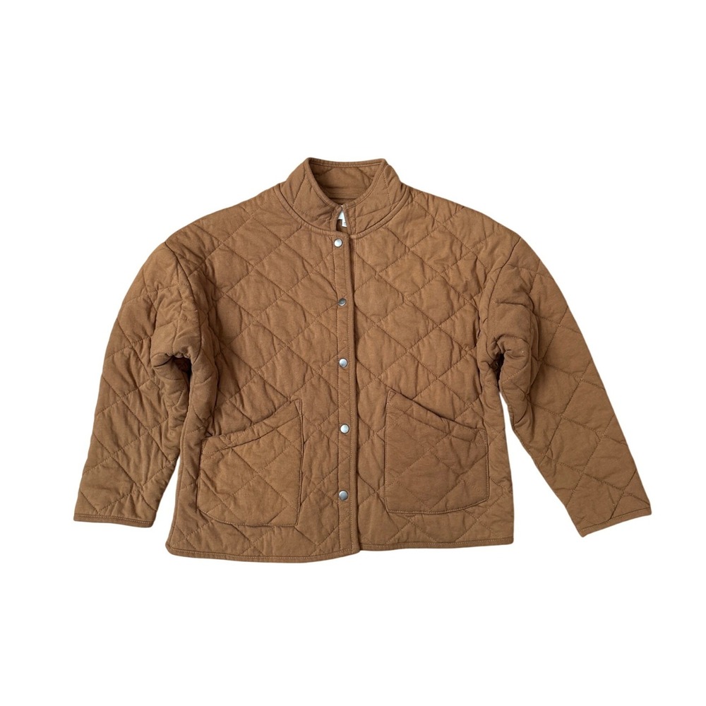 Time and Tru Quilted Jacket Women Brown Boho Snap Front SIZE M 8-10